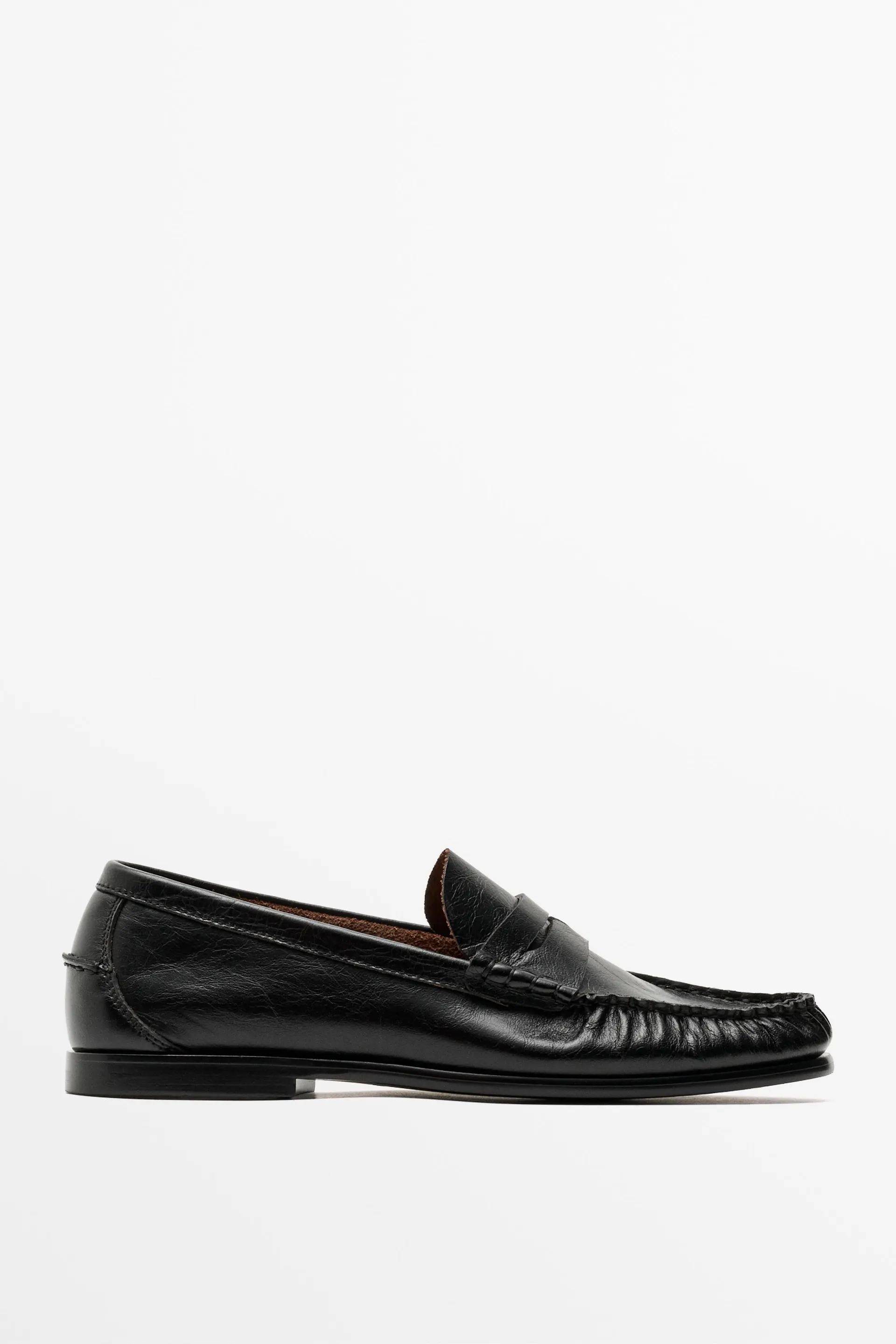 Zachte leren loafer met wreefband