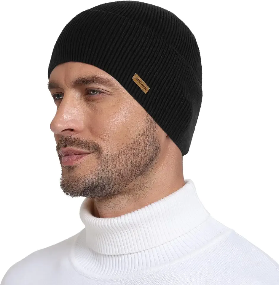 Cuffed Beanie Knit Hat for Men Women, Warm Winter Stocking Skull Cap