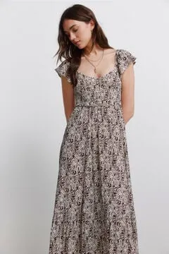 Vestido volantes estampado paisley