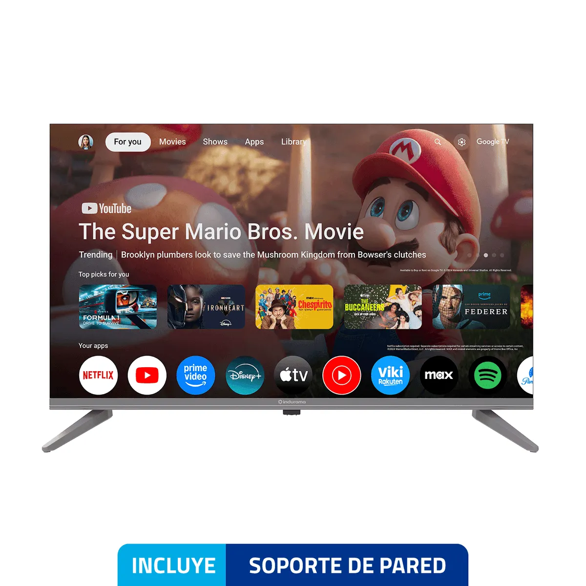 Indurama Televisor 32TIKGF5HD 32" HD Bluetooth 5.1 WiFi