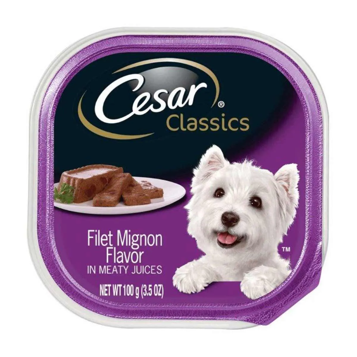 Cesar Classics Filet Mignon Flavor in Meaty Juices Wet Dog Food, 3.5 oz