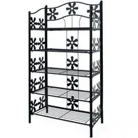 Regal mit 5 Böden aus Metall ca. 60 x 30 x 112 cm - Schwarz