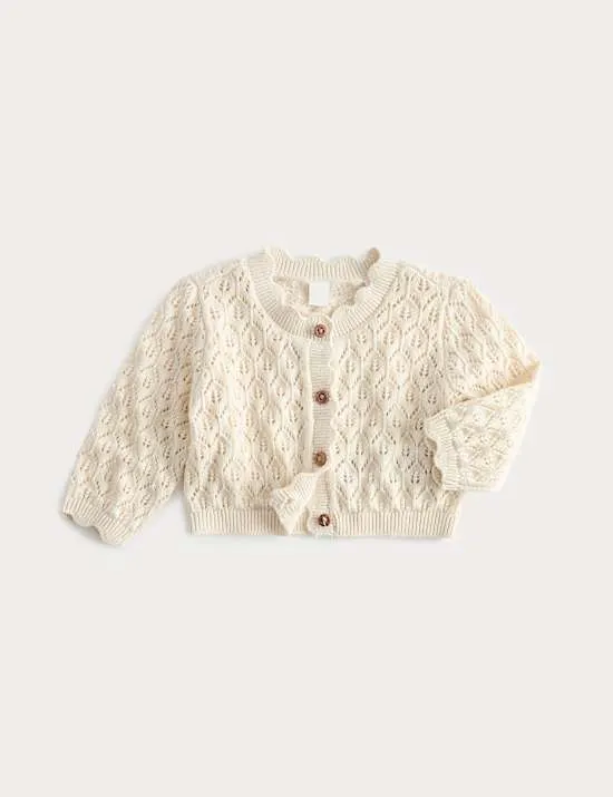 Pure Cotton Matinée Cardigan (7lbs -12 Mths)