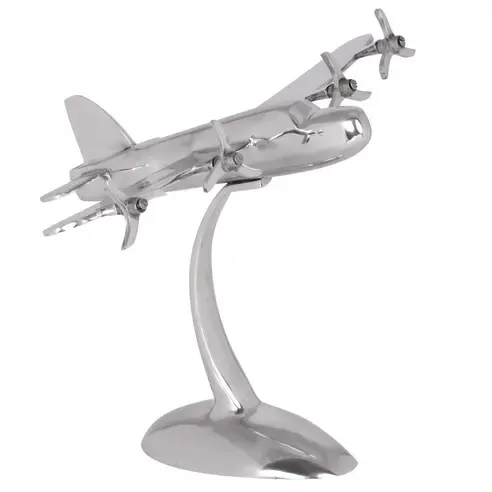 Deko-Flugzeug - silber - Aluminium