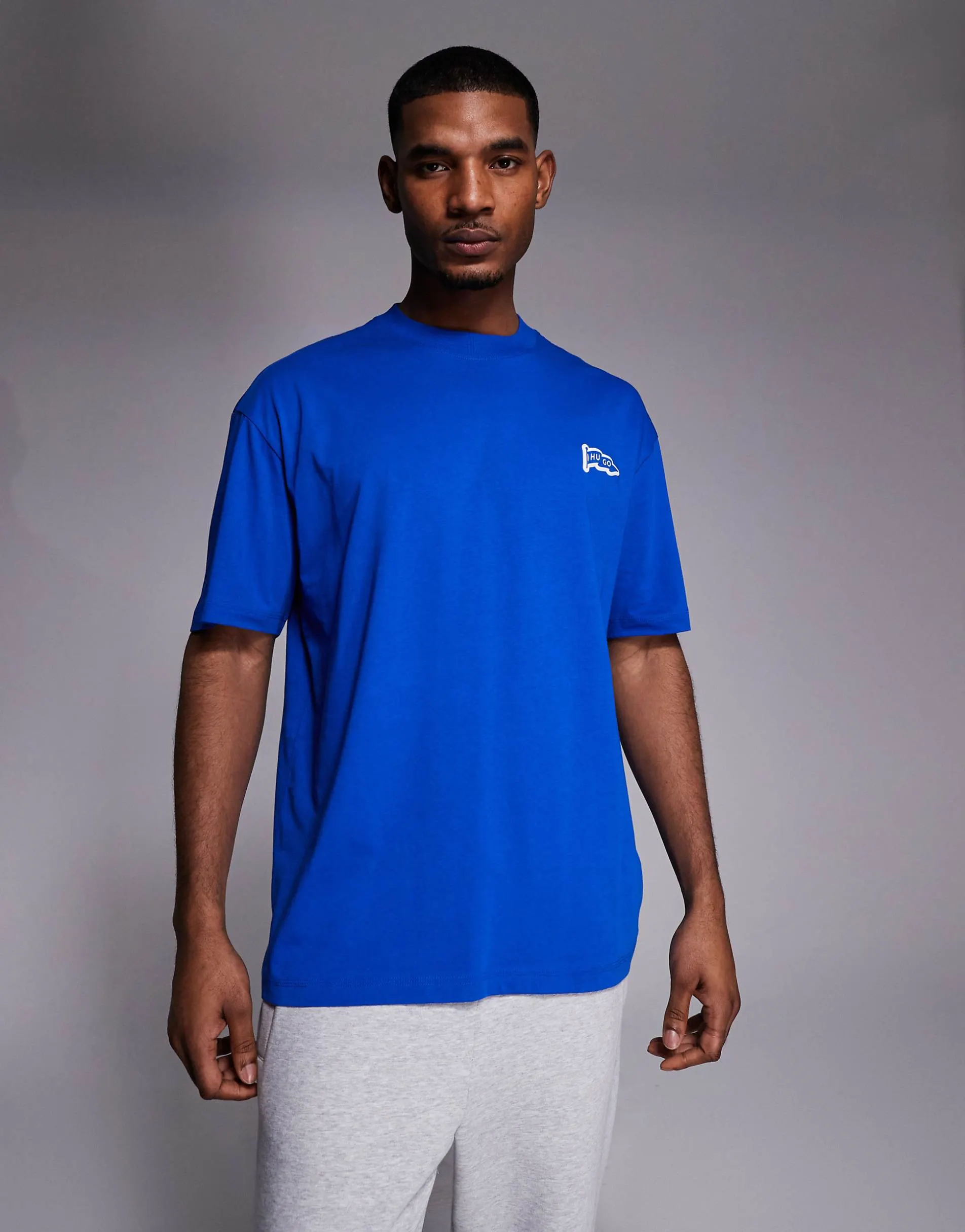 Hugo Blue print t-shirt in blue