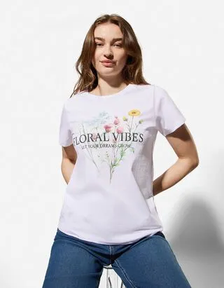 T-shirt - Stampa frontale - bianco