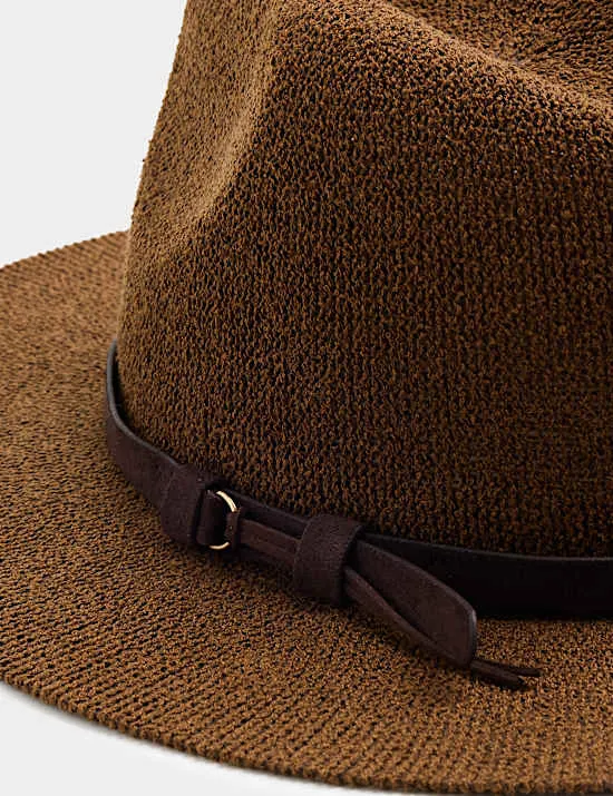 Knitted Broad Brim Hat