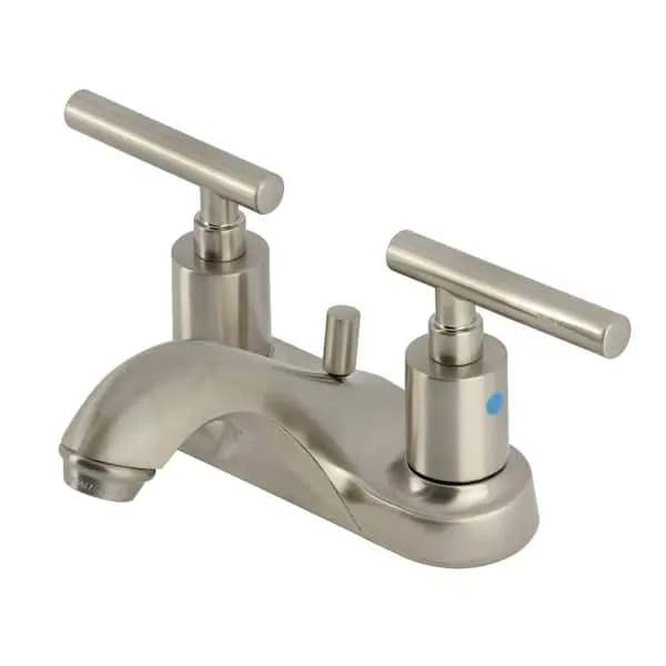 Manhattan 4 in.​ Centerset 2-​Handle Bathroom Faucet with Pop-​Up in Brushed Nickel