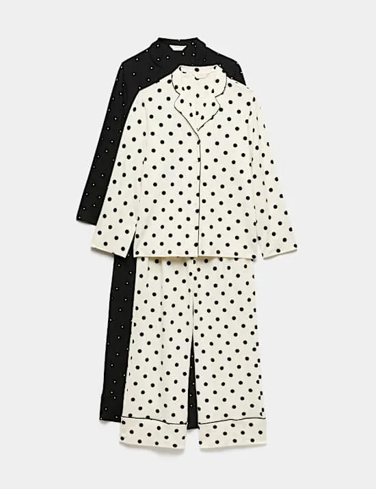 2 Pack Soft Touch Polka Dot Pyjama Sets