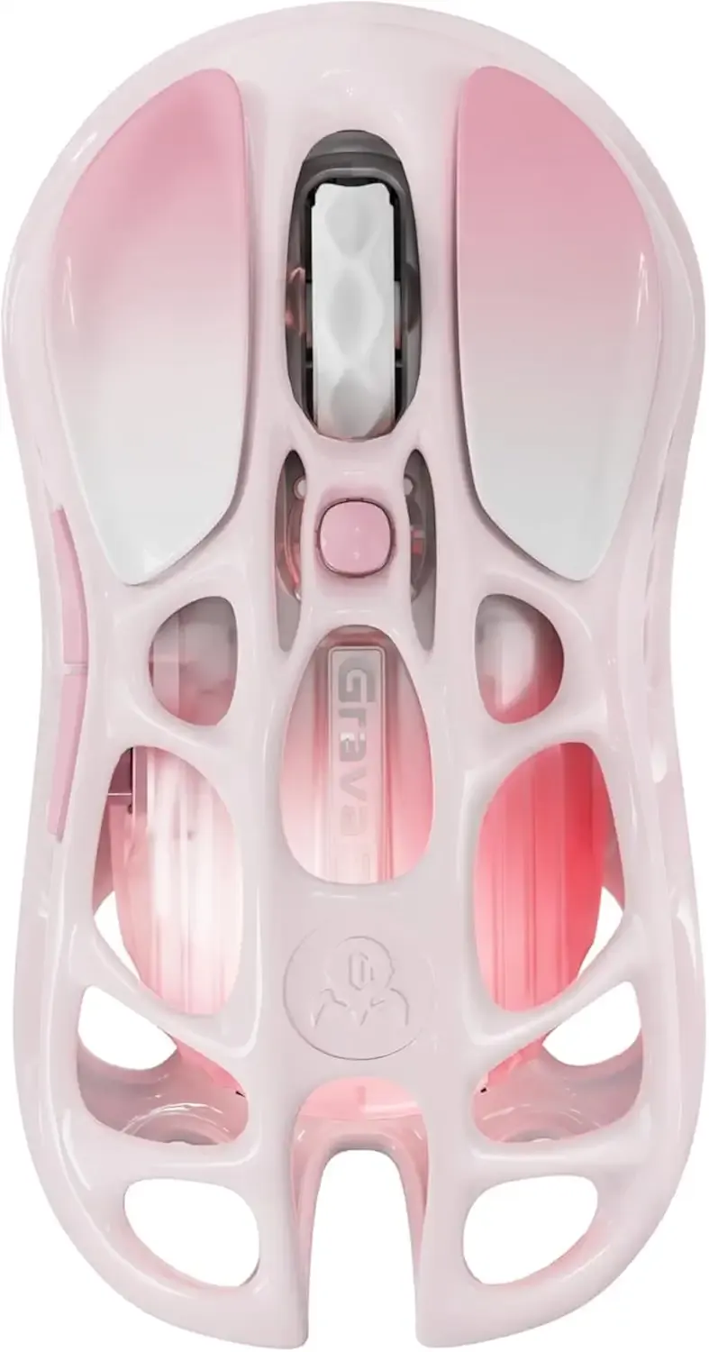 GravaStar Mercury M1 Pro Wireless Gaming Mouse, Up to 209H Battery Life | Magnesium Alloy, 26,000 DPI, PAW3395DM Sensor, 5 Programmable Buttons, Tri-mode, 4K Polling Rate(not include dongle)