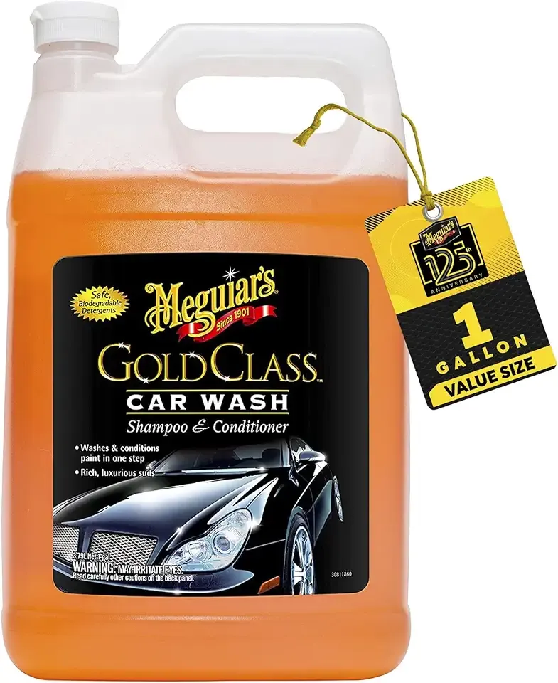 Meguiar's Gold Class Car Wash – Premium Foaming Car Wash Soap, High Gloss Finish, Safe For Clear Coats, Deep Cleans Without Removing Waxes, Car Detailing Supplies For Cars, Trucks & Suvs – 1 Gal