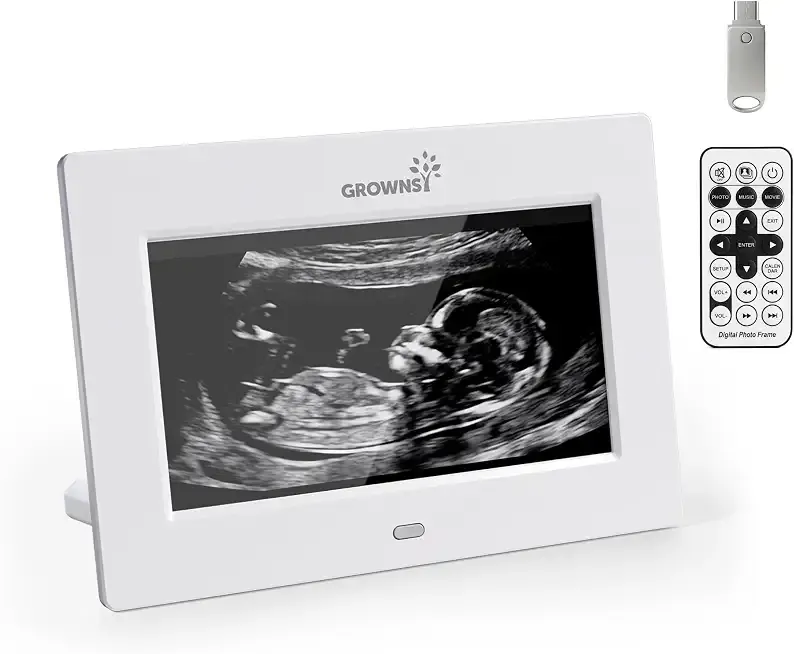 Grownsy Sonogram Digital Picture Frame,7‑Inch USB Photo Keepsake