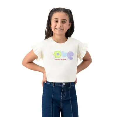 Playera Fantastic Niña Manga Corta Bordado En Pecho Diseño Love