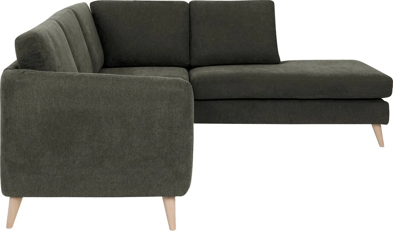 Sone høy hjørnesofa Modulsofa. 2 seter + hjørne + åpen ende i stoff Bloq, armlene W2.