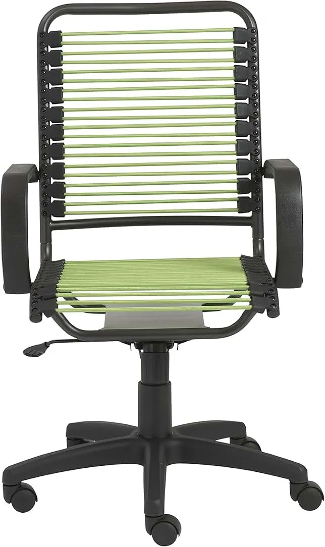 EURO STYLE Bradley Round Bungie Office Chair in Green with Graphite Frame and Black Base, Two-Lock Tilt,360° Swivel, Adjustable Height, Blends Functionality for Home and Business Needs