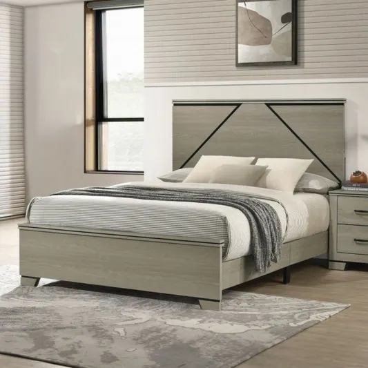 63" Joanna Queen Bed with LED by Acme Furniture - Gray