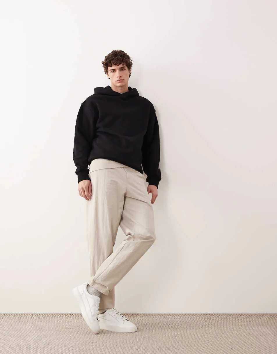 ASOS COLLECTIVE oversized super heavyweight hoodie in black