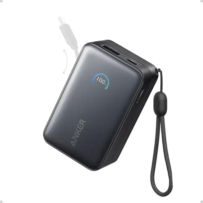 Anker Nano Power Bank, 45W 10,000mAh Portable Charger, iPhone Battery Pack | Built-In Retractable USB-C Cable, for iPhone 17 / 16 Series, iPad, Galaxy, Pixel, and More, Compact Travel Design