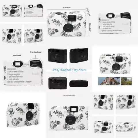 U75B Disposable Retro Film Camera Peony Flower Point & Cameras Mini Nostalgic Boyfriend Girlfriend Graduation Gift