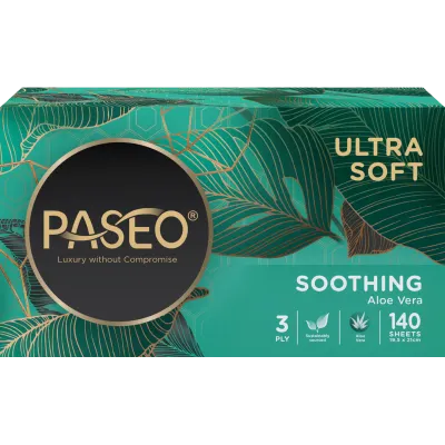 Paseo Ultra Soft Soothing Aloe Vera 3 Ply Tissues