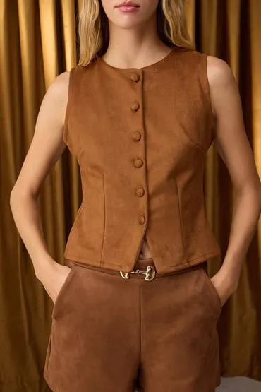 Top efecto ante abotonado