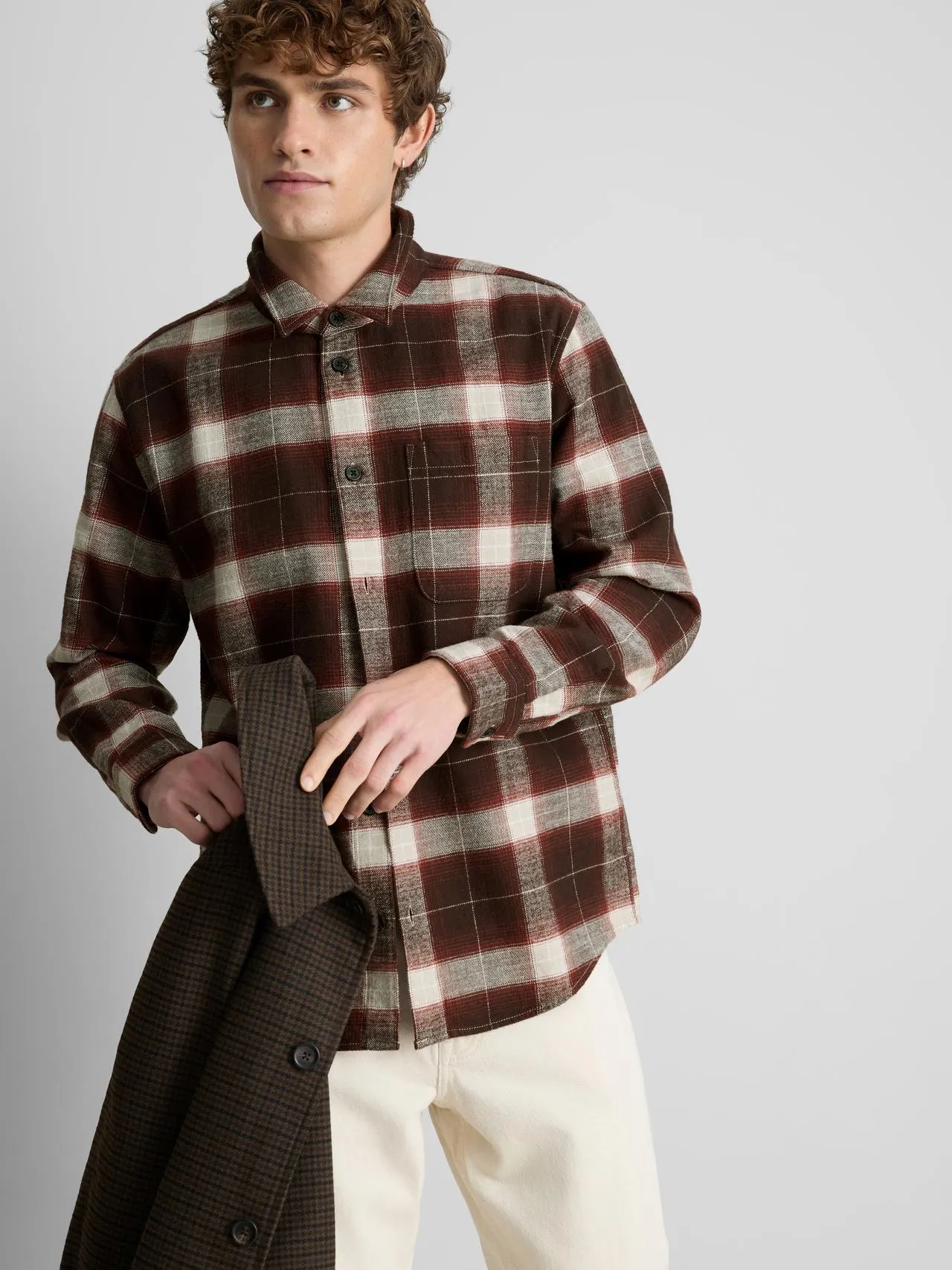 Chemise en pur coton à carreaux
