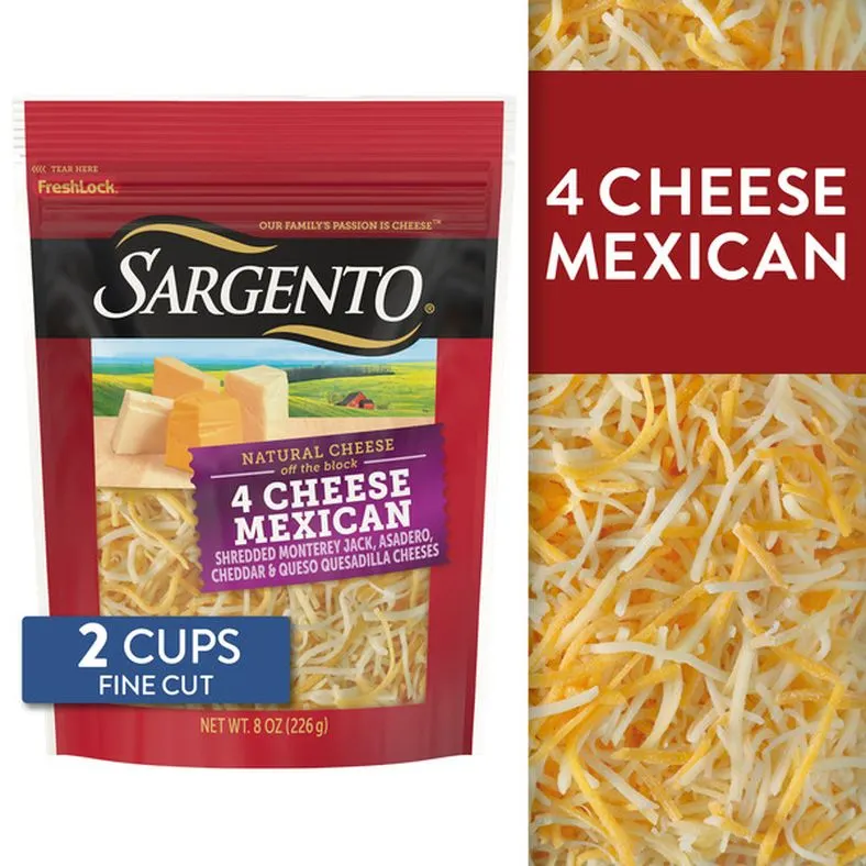 Sargento Off The Block 4 Cheese Mexican Fine Cut Shredded Cheese