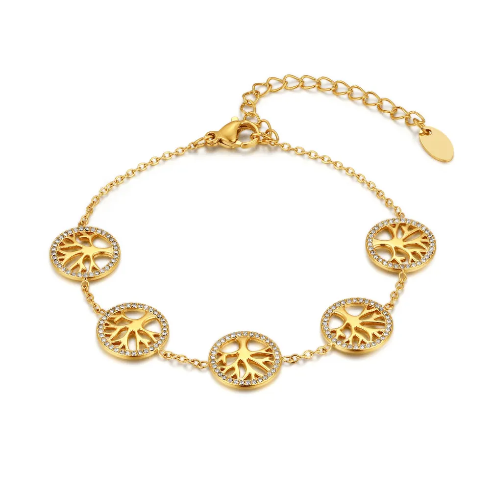 Armband in edelstaal, 5 cirkels