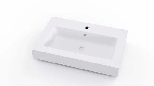 Lavabo suspendido Solid Vegas blanco mate 80.5x12x46 cm