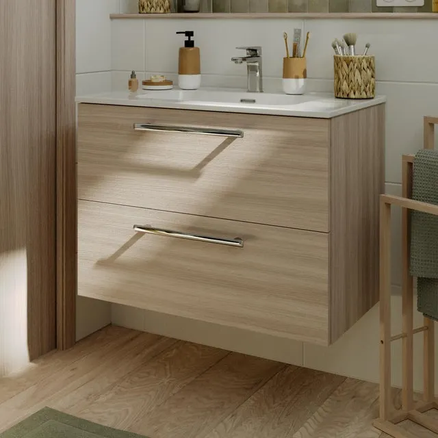 Mueble de baño con lavabo Remix2 roble claro 80x45 cm