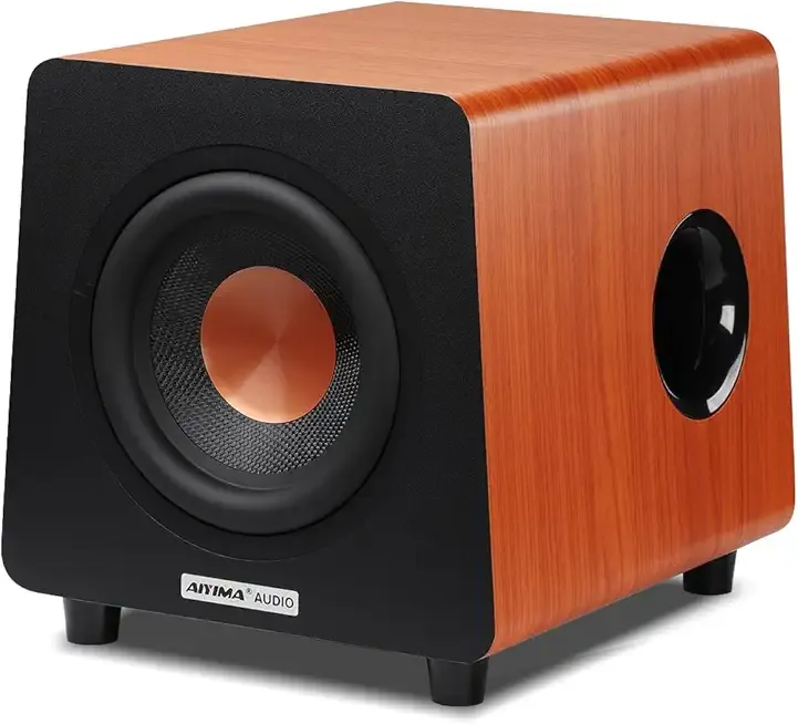 AIYIMA 800X 8 Inch Powered Subwoofer 150W, 24bit/48KHz HD Audio Active Speaker, Deep Bass Speaker for TPA3116 TPA3255 Integrated Amplifier Home Theater, Gaming, Music (RCA/AUX/LFE Inputs)