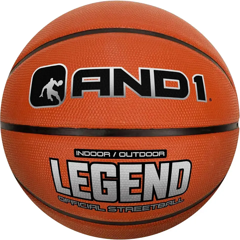 AND1 The Legend Rubber Basketball - 29.5 Official Size Streetball - Sold Deflated (Pump NOT Included), Size 7