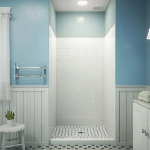 QWALL-VS 32-36 in. W x 41-1/2 in. D x 76 in. H Alcove 3-Piece Tub or Shower Surround Kit in White
