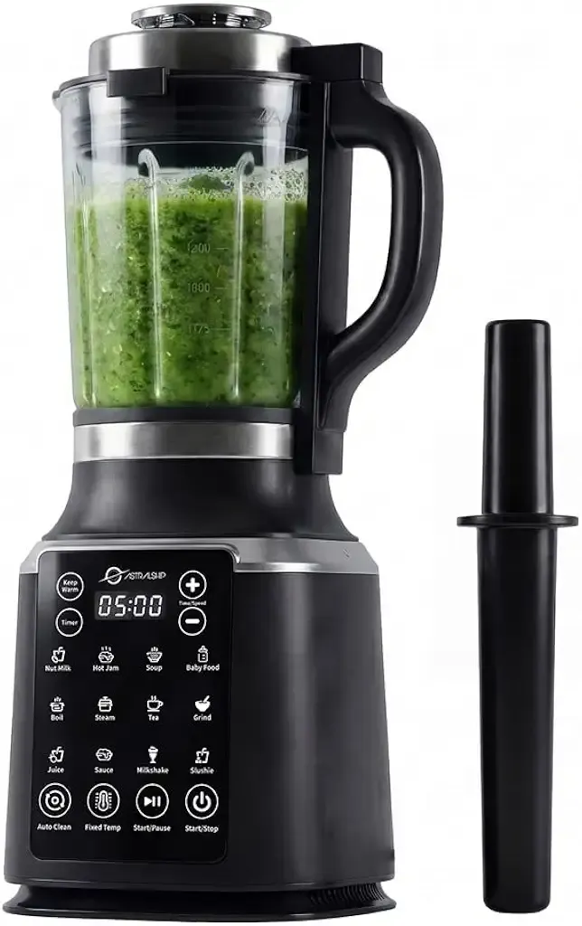 Glass Blenders for Kitchen with Tamper, Blender for Smoothies, Professional Blenders 1500W Motor, 9 Adjustable Speeds, 14 Preset Programs, High-Speed Heating Blender for Nut Milk, Soups, Sauces & More