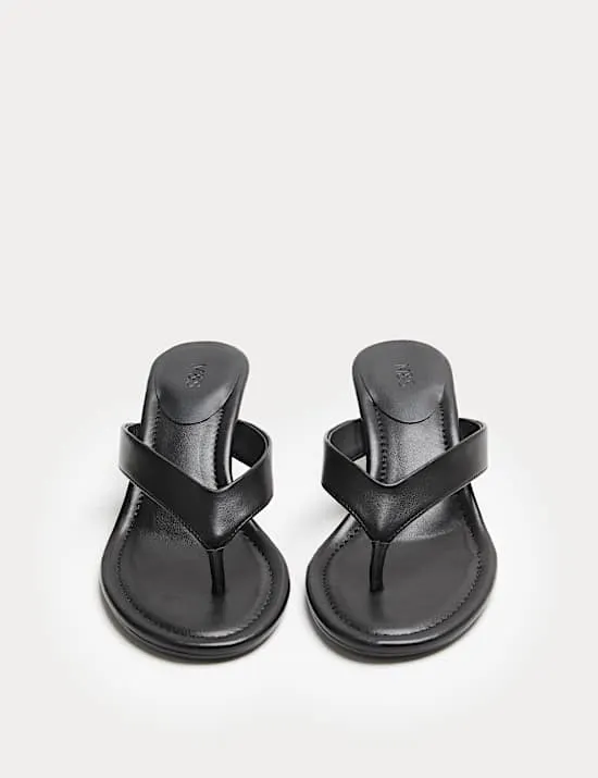 Kitten Heel Toe Post Sandals
