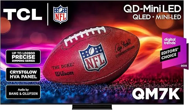 TCL 85 Inch Class QM7K Series | Mini LED QLED 4K HDR | 85QM7K, 2025 Model | 120HZ-144HZ Anti Reflective Screen Smart Google TV Dolby Atmos Onkyo Audio | Voice Remote Ale…