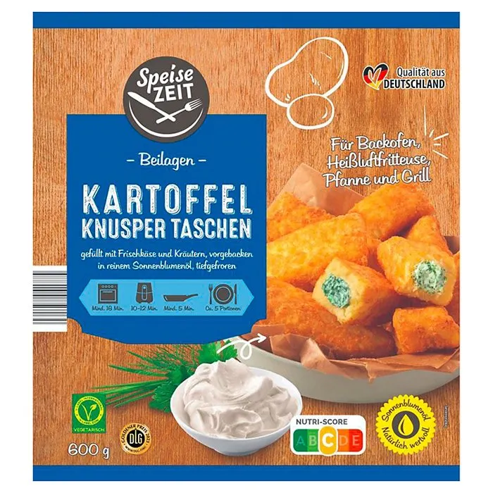 SPEISEZEIT Kartoffeltaschen 600 g, Frischkäse-Kräuter