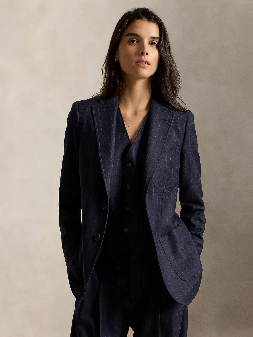 STRIPED FLANNEL BLAZER