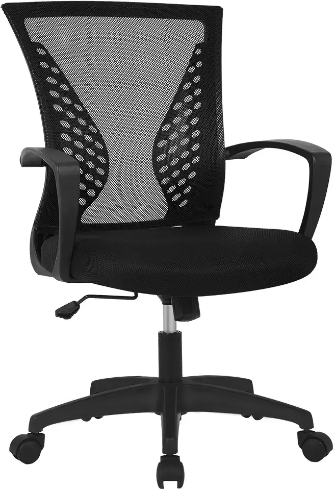 PayLessHere Office Computer Gaming Chair Ergonomic Mesh Desk Chair Adjustable Video Game Chairs with 360 Degrees Swivel Wheels Armrest Lumbar Support for Home Office, Dark Black