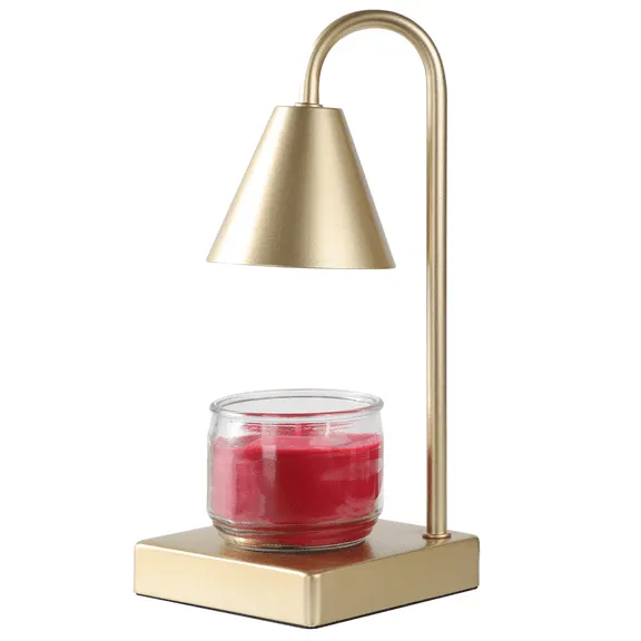 Mainstays 13 in Candle Warmer Lamp for Candles and Wax Cubes, Gold