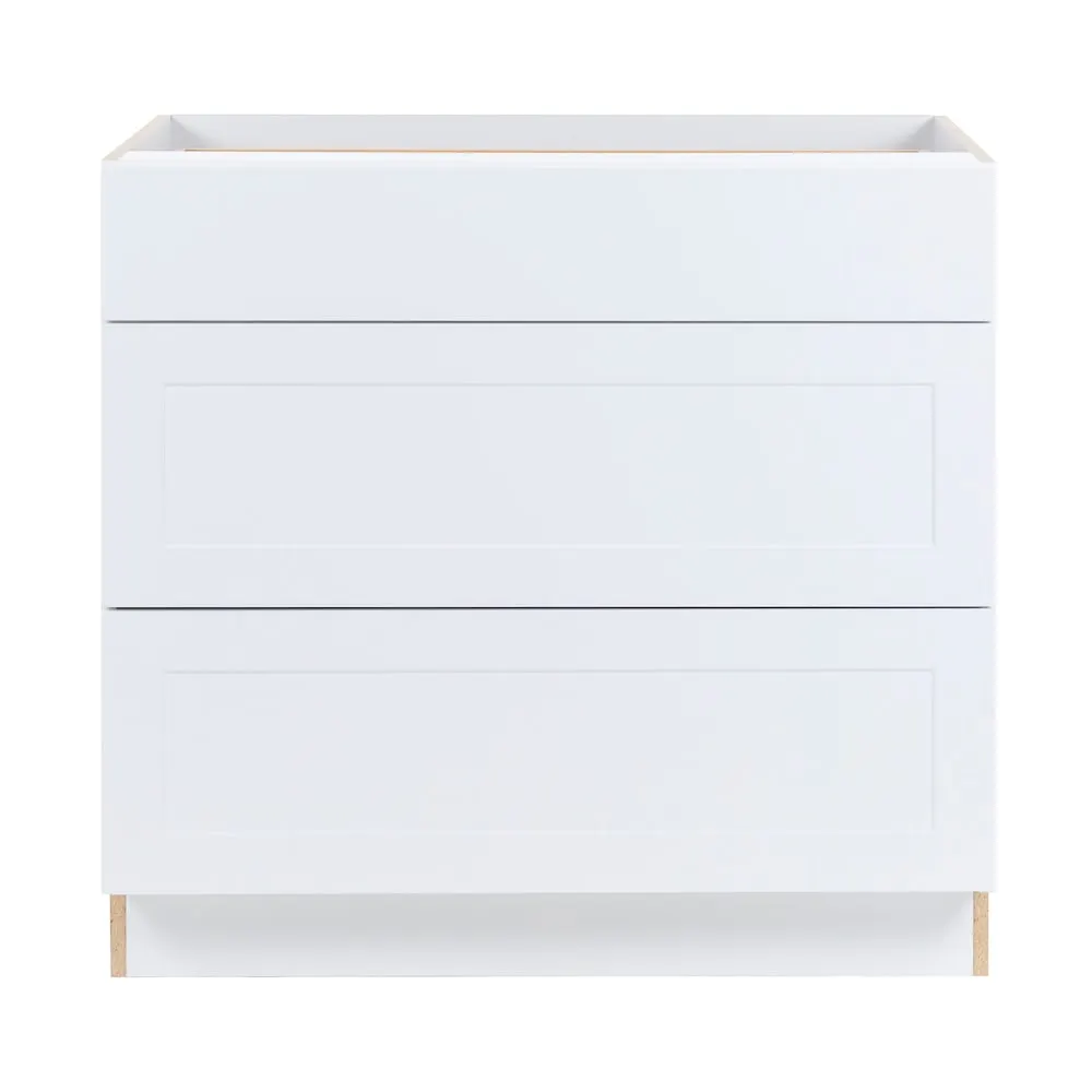 Hampton Bay Edson Shaker Assembled 36x34.5x24.5 in. Base Cabinet in White