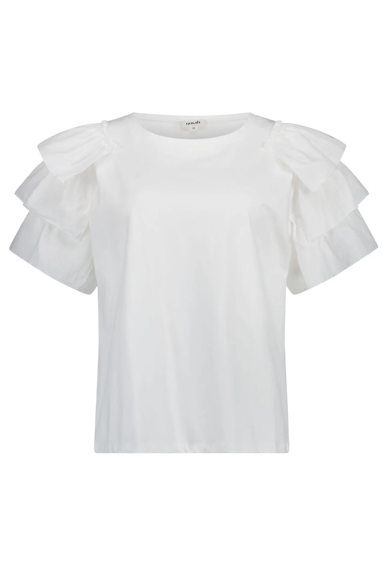 Wit shirt met ruffle mouwen