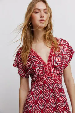 Vestido estampado cenefa