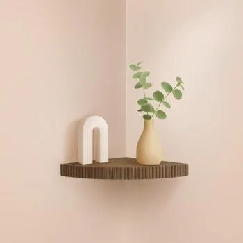 Wandplank ONNIA Hoek Ribbel Bruin