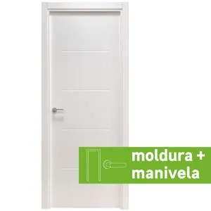 Pack puerta interior maciza NEW SAHARA de 62,5 cm DERECHA + molduras +manivela (Envío gratis)