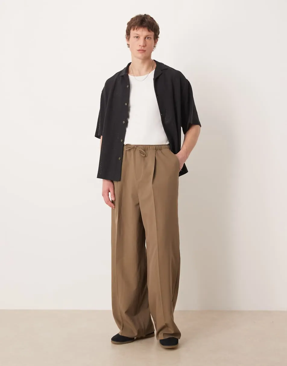 ASOS DESIGN oversized revere texture shirt in black
