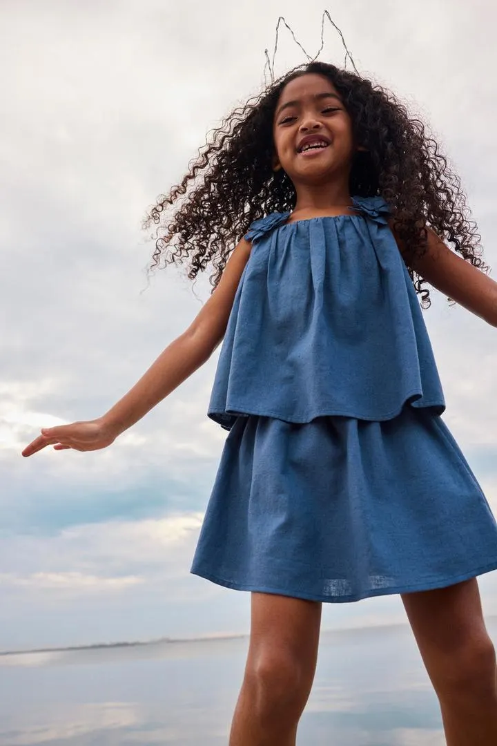 18 mois–12 ans | Haut floral et jupe en mélange de lin The Edit