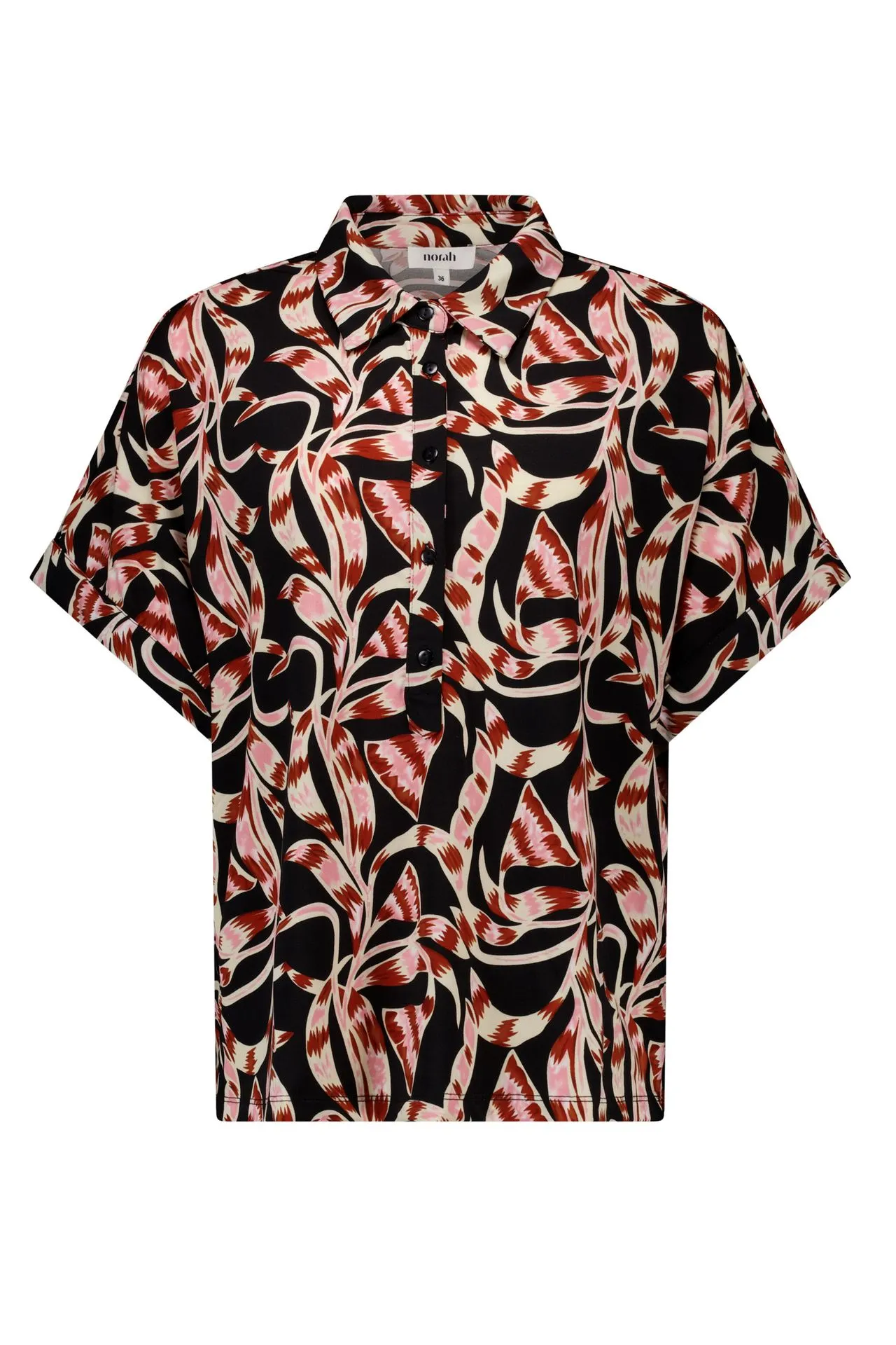 Zwarte blouse met grafische print