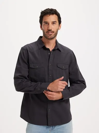 Just Jeans Long Sleeve Western Denim Shirt
