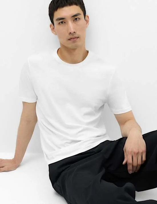 Slim Fit Pure Cotton Crew Neck T-Shirt